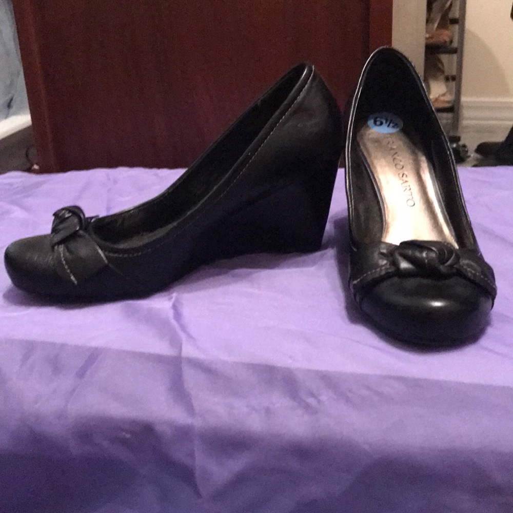 Franco Sarto leather wedge career office heel